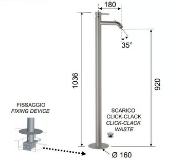 X STYLE INOX - Floor standing stainless steel washbasin mixer by Remer Rubinetterie - view 3
